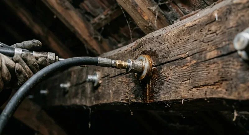 Injection de produit dans le bois